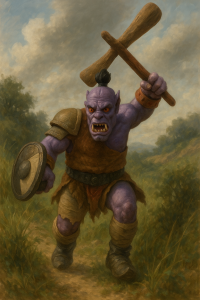 High-resolution render of Chastenorg the Norglung in heavy plate armor.