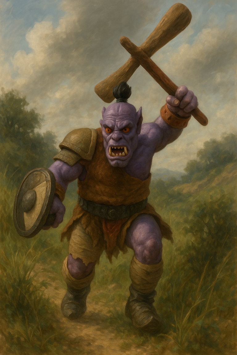 High-resolution render of Chastenorg the Norglung in heavy plate armor.