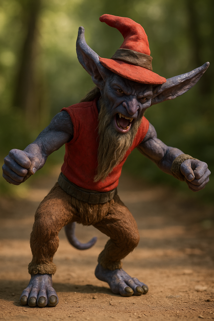 Detailed digital render of Fiendish Cornelius the Gidling, emphasizing mischievous expression and goblin-like anatomy.