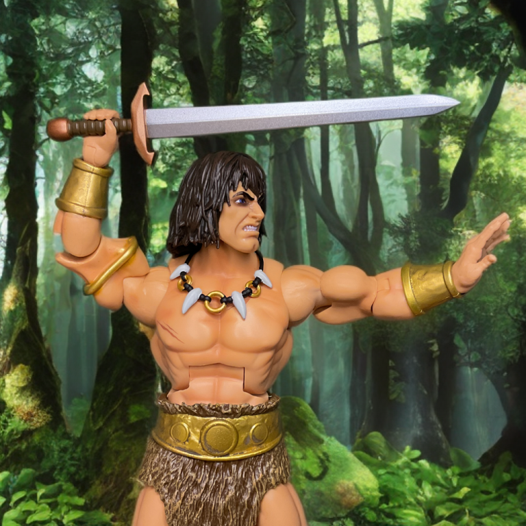 Conan the Barbarian iconic pose.