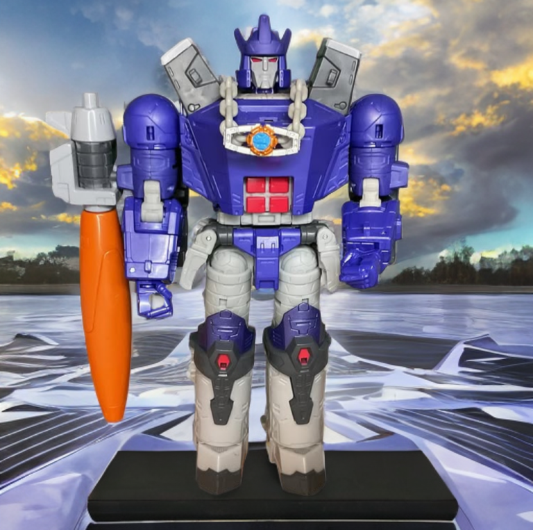 Studio Series 86-31 Leader Class Galvatron stands menacingly in front of a beautiful backdrop.
