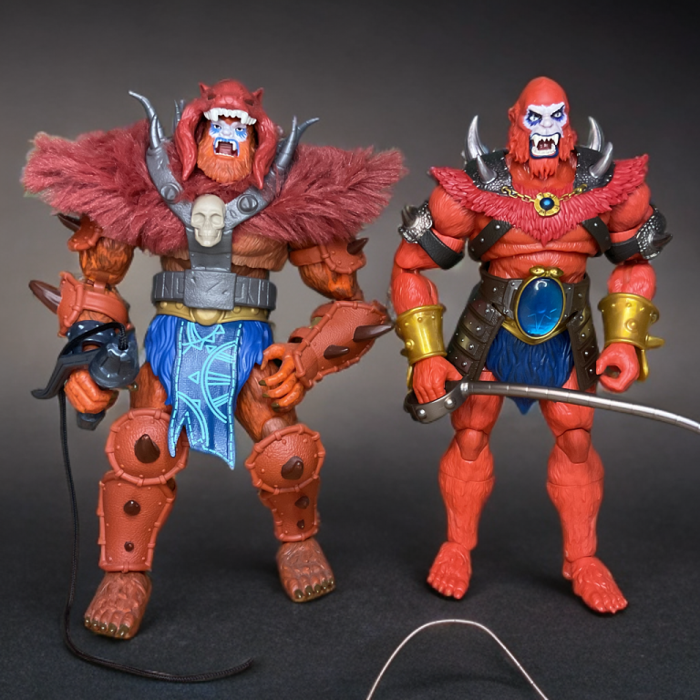 Avaliação completa do novo Masterverse New Eternia Beast Man, enfatizando sua escultura atualizada e paralelos nostálgicos com a variante MOTU Origins Lords of Power.