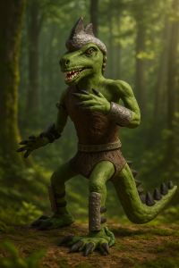 3D digital render of the Mountain Boomer, a hulking beast-man character design for Quest for Kimel Drago.