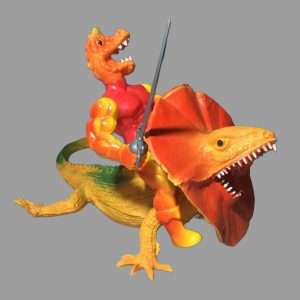 Image of Fire Dragon (v1) and Ramar from the Warrior Beasts on a neutral background.
