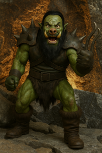 Un portrait de Zaron la Furie crochue, un guerrier de Troglodytarum doté d'une main crochue.