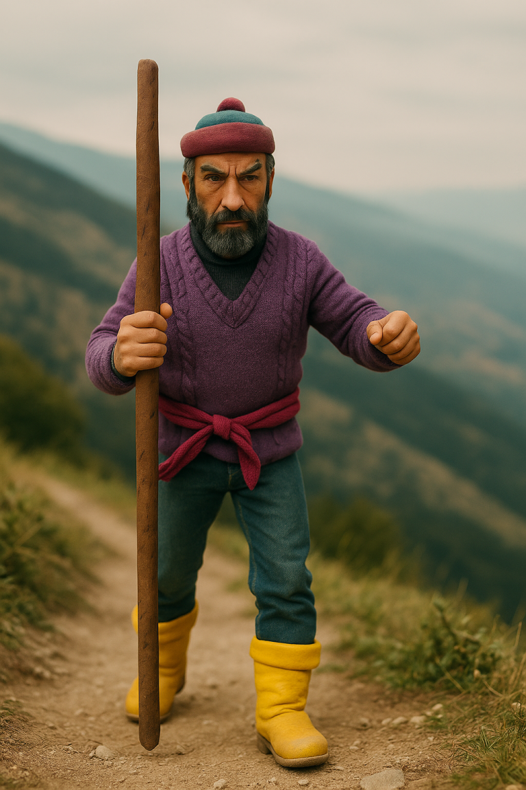 Detailed 3D digital render of Ganzorig the Mystic, featuring monastic robes and intricate arcane accessories for Quest for Kimel Drago.
