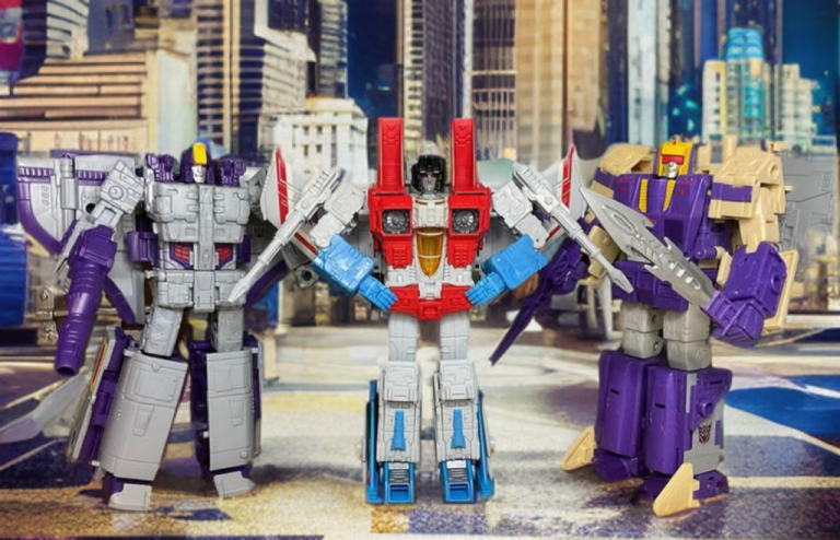 Astrotrain, Starscream and Blitzwing as part of the triple takeover.