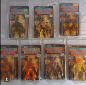 Image of the Warrior Beasts still encased in their original packaging.