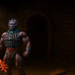 Spikor de pie en un inquietante castillo oscuro.