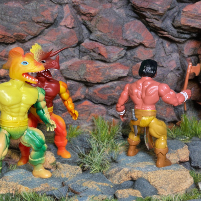 Remco Warrior Beasts Araks vs Gauna Rare 80s Toy Comparison