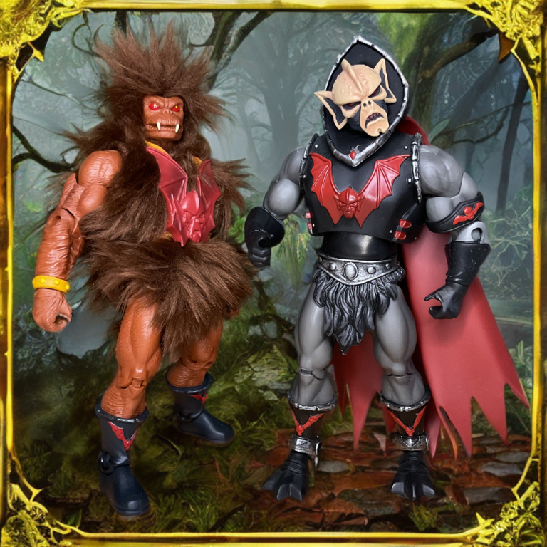 Grizzlor and Hordak in a framed forest alliance photo from the MOTU Classics line.