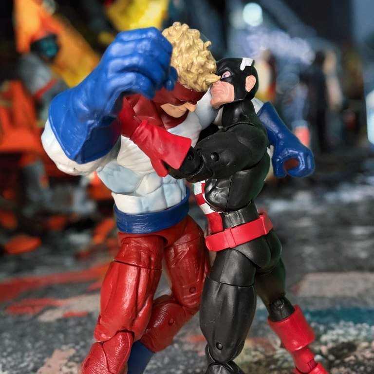 Image of U.S. Agent standing resilient against Piledriver’s attack.