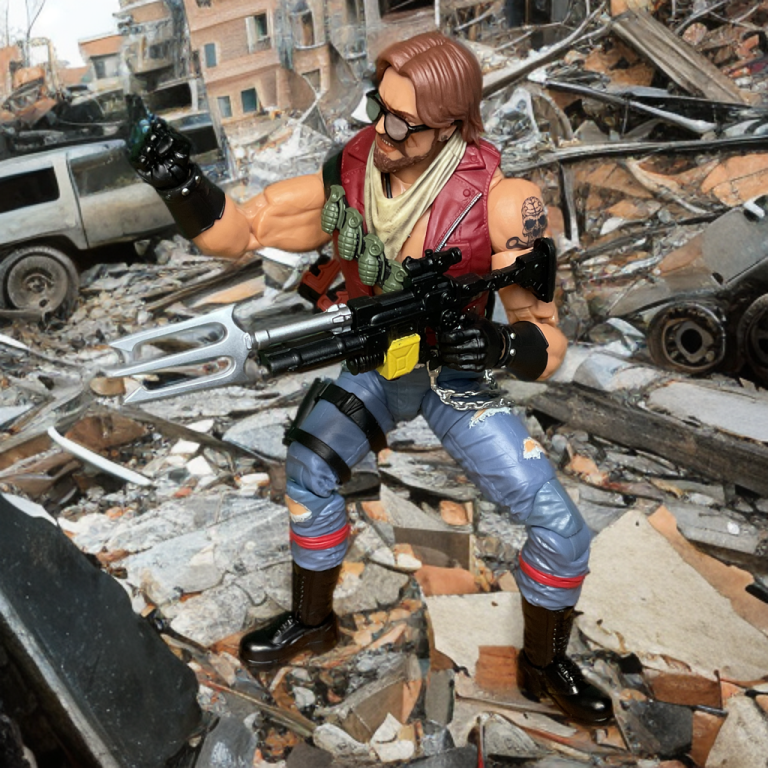 Gritty action pose of Monkeywrench featuring slicked-back hair, scarred sneer, and subtle weathering on the villainous face.