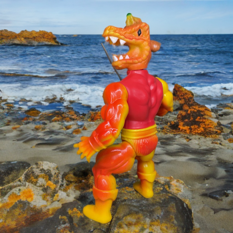 Ramar from the Warrior Beasts by the roaring ocean.