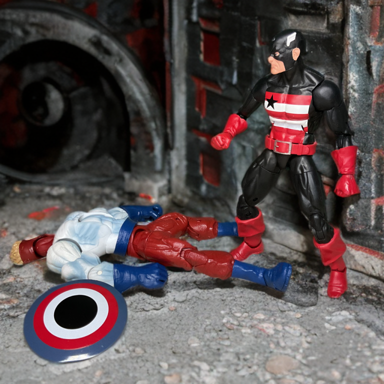 Photo of U.S. Agent battling Piledriver in an urban warzone.
