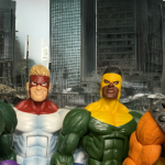 The Wrecking Crew in a demolished city.