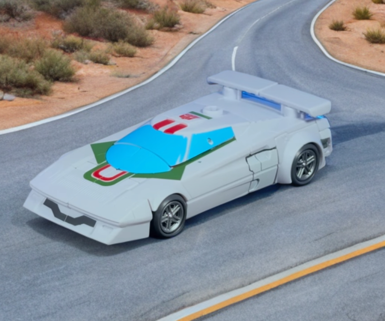 Transformed sequence showing Wheeljack on a desert highway.