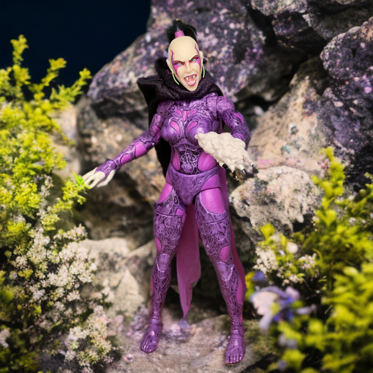 Pythona from Cobra-La, slithering emissary with fabric cloak and eel gadget in GI Joe Classified line.