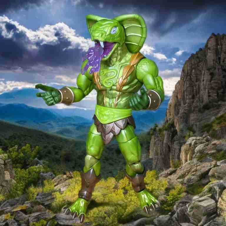 Kobra Khan spitting venom on a mountaintop.