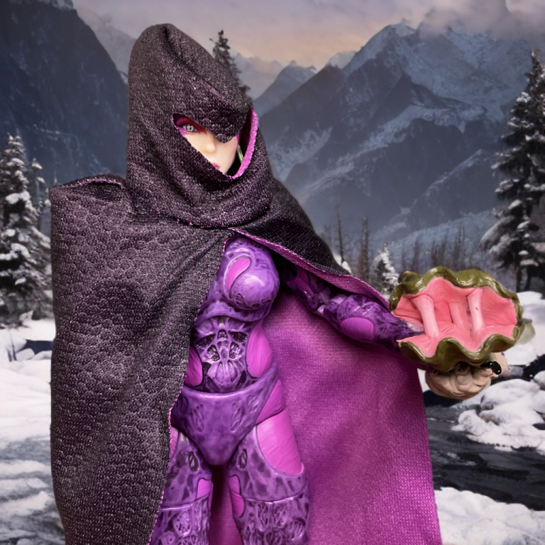Pythona figure showcasing articulation and pink gem accessory from GI Joe: The Movie canon.