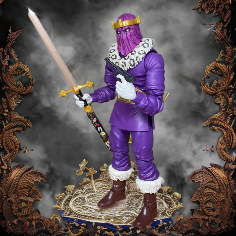 Zemo's double-jointed knees and ab crunch articulation demonstrated in a leaping combat stance.