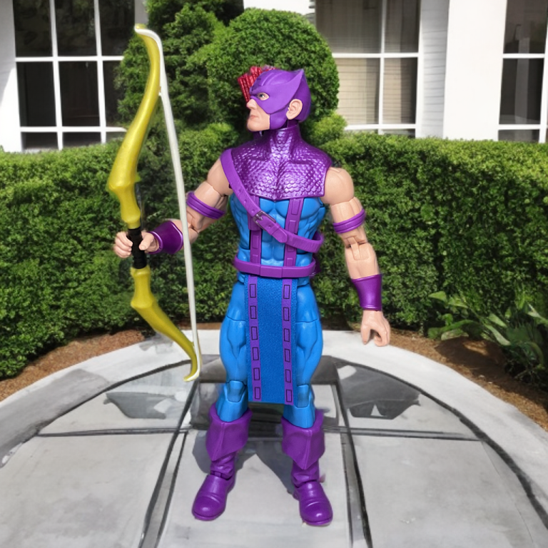 Hawkeye standing in back of the West Coast Avengers headquarters.