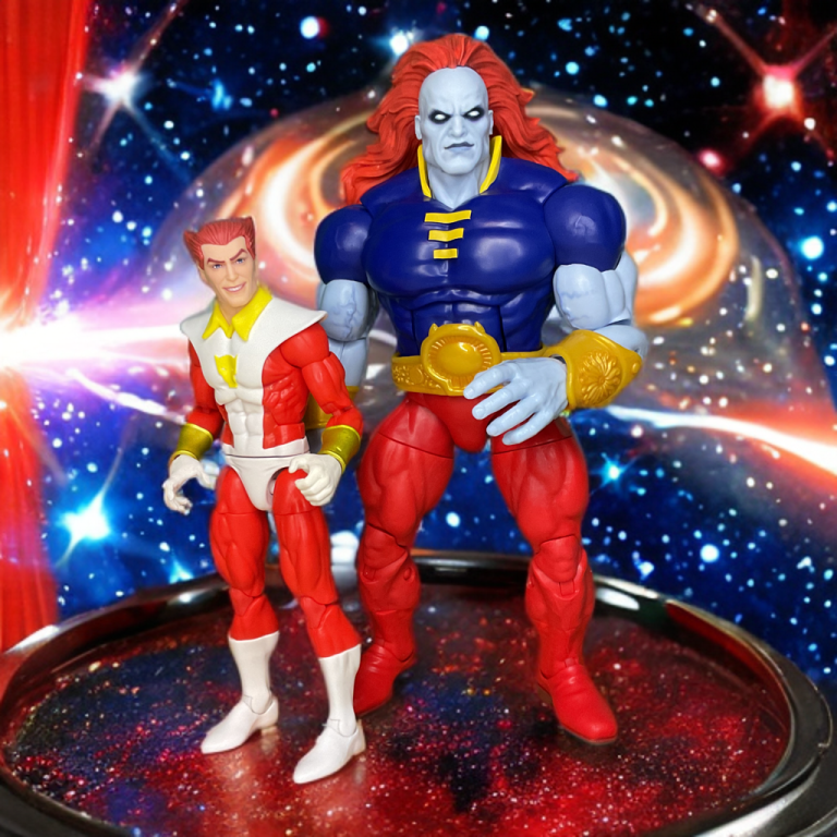 Mettant l'accent sur le contraste de taille - Starfox mince et souriant contre le Champion volumineux et à la mâchoire bien définie - cette bande dessinée capture leur rivalité entre les Eternels et les Thanos dans une matière plastique très résistante.