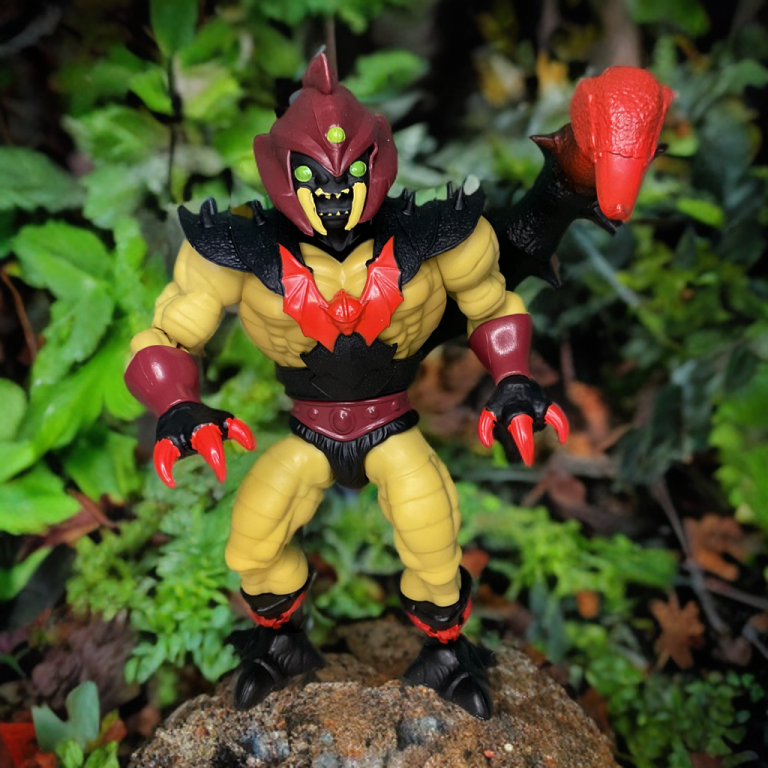Custom corner: LED-lit tail mod glowing green beside stock figure—collector hack.
