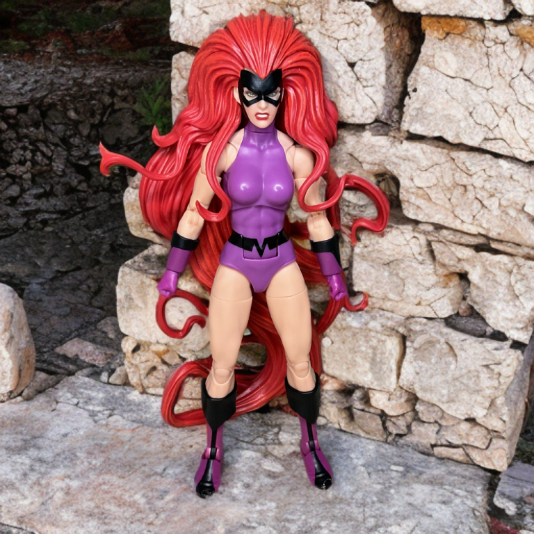 Medusa standing in front of an ancient monument.