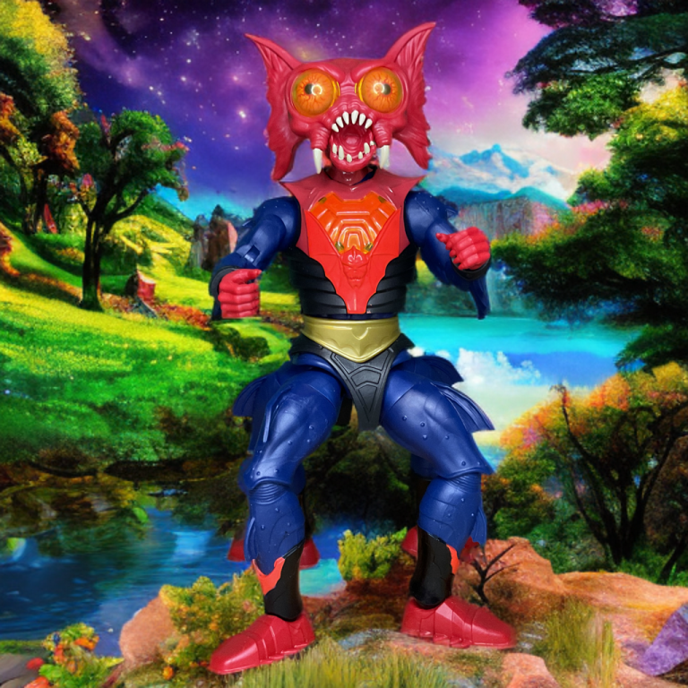 Mantenna posou em uma paisagem natural exuberante semelhante à de Eternia.