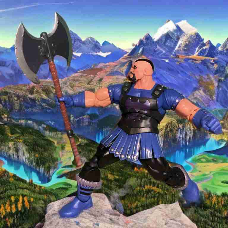 Articulation demonstration of Marvel Legends 2026 Executioner BAF performing deep axe swing pose