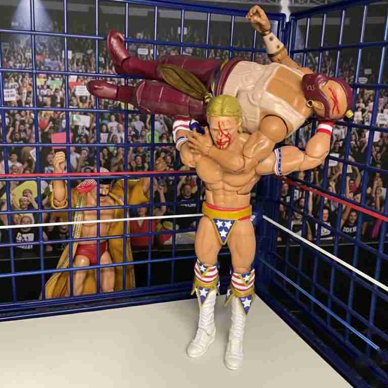 Sultan bent backward in Luger’s Torture Rack, blood dripping.