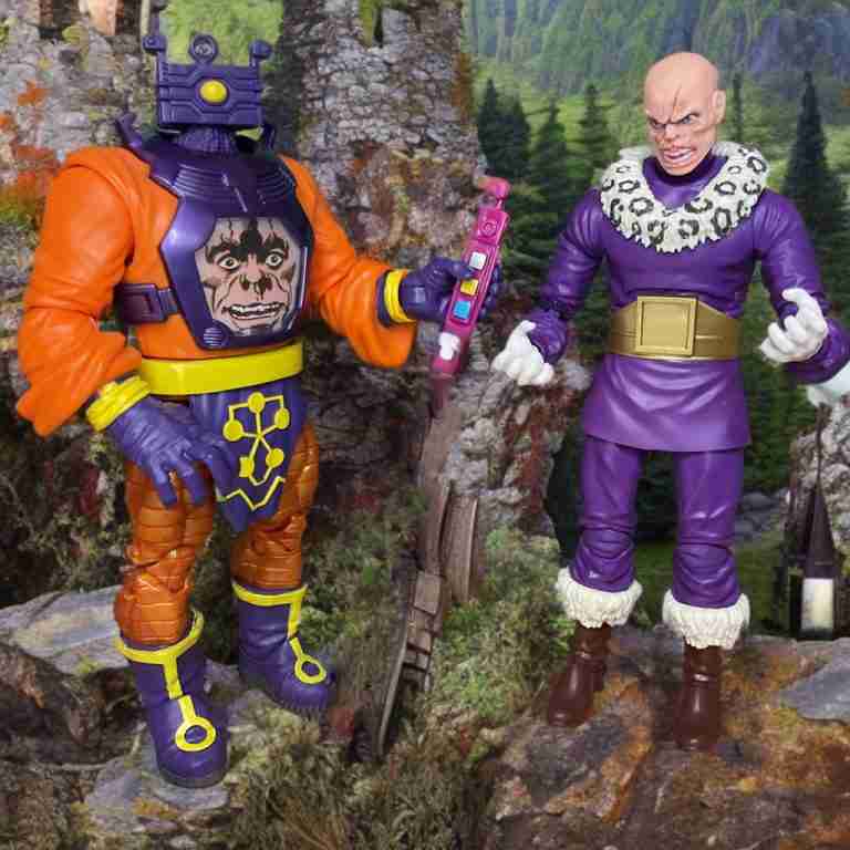 Side-by-side Marvel Legends duo of Zemo and Zola.